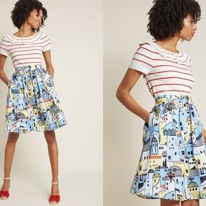 ModCloth skirt in Village print with pockets